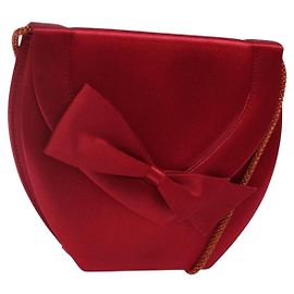 Borsa a Spalla SAINT LAURENT Raso Rosso Oro Auth BA5345