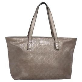 Borsa tote in PVC GG Implementation di GUCCI Rosa Argento 211137 Auth bs29066