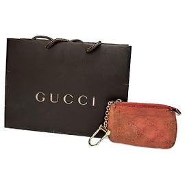 Vintage Gucci Monogram Key Holder Red
