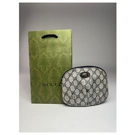 Clutch in pelle Ophidia vintage Gucci blu navy e grigio