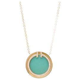 Tiffany & Co Tiffany T Halskette mit zwei Kreisen aus Roségold