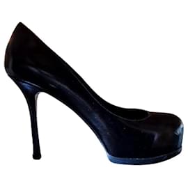 YSL Yves Saint Laurent Rive Gauche Escarpins Noirs à Plateforme - 38½