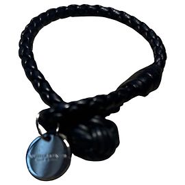 Bottega Veneta Schwarzes Geflochtenes Lederarmband - Ikonisch Unisex Made in Italy
