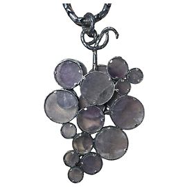Bottega Veneta Collana Vintage Argento con Pendente Uva in Ametista - Italy Unique