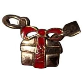 Dodo Pomellato Ciondolo Dodo Casa Pacco Regalo in Oro Rosa 9KT con Smalto Rosso