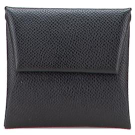 Porte-monnaie Bastia Hermès en cuir Epsom noir