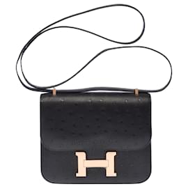 Borsa HERMES Constance in Pelle Esotica Nera - 102911 - Hermès