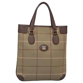Borsa Tote Burberrys Nova Check in tela beige oro Auth ep10702 - Autre Marque