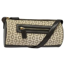 Céline Borsa a Spalla in Tela Macadam C di CELINE Beige Oro Auth 142248