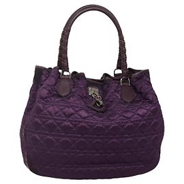 Borsa Tote Canage Christian Dior in nylon viola argento autentica ep10801
