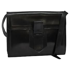 Borsa a Spalla in Pelle Nera e Dorata SAINT LAURENT Auth bs29361