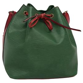 LOUIS VUITTON Borsa a Spalla Petit Noé Epi Bicolore Verde Rosso M44147 LV Auth 142133