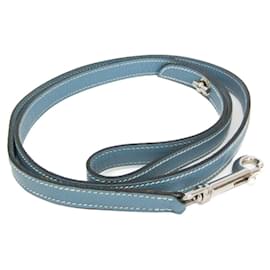 Hermes Light Blue Leather Dog Leash - Hermès