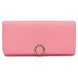 Bulgari Cartera larga de cuero rosa Bvlgari Bvlgari para mujeres