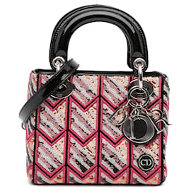 Dior Mini Lady Dior in vernice rosa con paillettes
