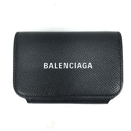 Balenciaga Black Leather Business Card Case