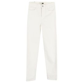 Jeans de cintura alta en algodón blanco Giambattista Valli x 7 For All Mankind