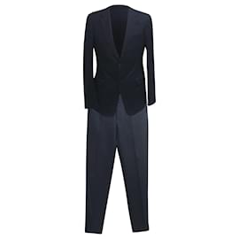 Prada Suit Jacket and Trousers in Navy Blue Virgin Wool