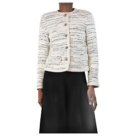 Ba&Sh Ecru Roza tweed jacket - size UK 6