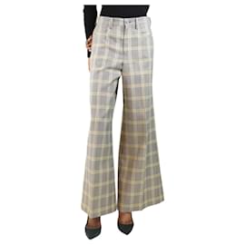 Pantalones de mezcla de lana a cuadros en negro y amarillo - talla UK 6 - Marni