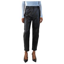 Stella Mc Cartney Pantalones de cuero sintético negros - talla UK 8