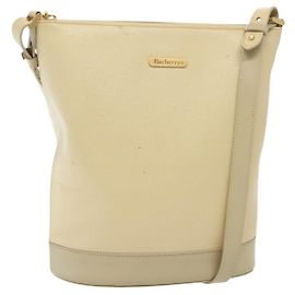 Autre Marque Borsa a Spalla Burberrys in Pelle Beige Oro Auth ep10651