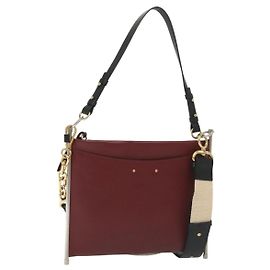 Chloé Borsa a Spalla in Pelle Chloe 2way Bordeaux Oro Argento Auth bs29200