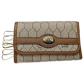 Llave de monograma vintage Dior beige marrón