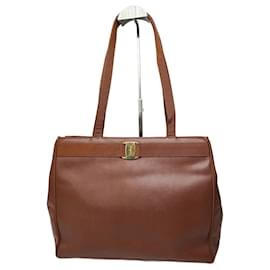 Borsa in pelle marrone stile serpente vintage Salvatore Ferragamo