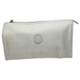 Vintage Fendi Monogram Clutch Weiß