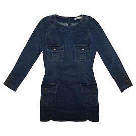 PIERRE BALMAIN LANGARMIGES DENIM-KLEID