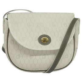 Christian Dior Vintage Honeycomb Flap Coated Canvas Long