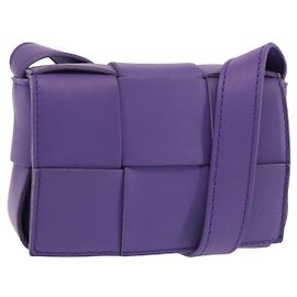 Autre Marque BAG CANDY MAXI INTRECCIATO AUS LEDER LILA AUTH BA5953