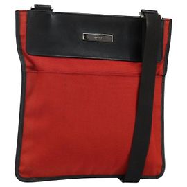 Borsa a Spalla GUCCI in Nylon Rosso Argento 019 0348 Auth ep10806