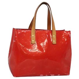 LOUIS VUITTON Monogram Vernis Reade PM Handtasche Rot M91088 LV Auth 141534