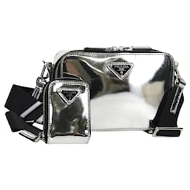 PRADA Borsa a Spalla in Pelle Argento 2VH070 Auth 142285M - Prada