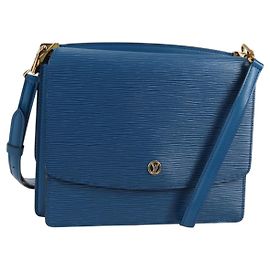 LOUIS VUITTON Borsa a Spalla Epi Grenel Blu M52362 LV Auth yk19396
