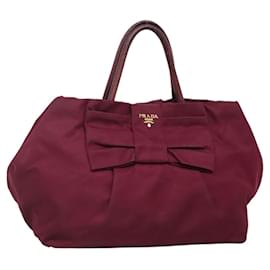 PRADA Borsa a mano in nylon viola oro Auth 141705