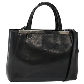 Borsa FENDI To joule in pelle verniciata 2 in 1 Nera Auth 141766