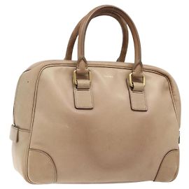 Céline Borsa a mano CELINE in pelle beige dorata Auth 141898