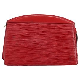 LOUIS VUITTON Epi Trousse Crete Clutch Bag Red M48407 LV Auth BA5996