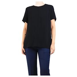 Proenza Schouler Schwarzes Crepe-Top mit Rückenknoten - Größe UK 10