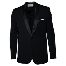Schwarze Smokingjacke von Saint Laurent mit Satinrevers