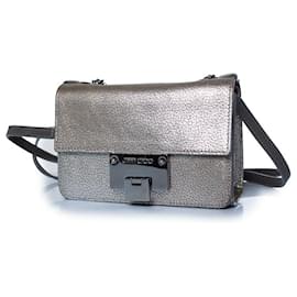 Sac bandoulière en cuir argenté Rebel de Jimmy Choo