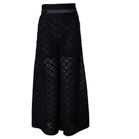 Chanel, pantalones de punto anchos negros
