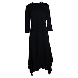 Hermès Vestido maxi negro con cinturón Hermes