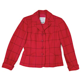 Veste à carreaux rouge vintage Moschino des années 1990 - Moschino Cheap And Chic