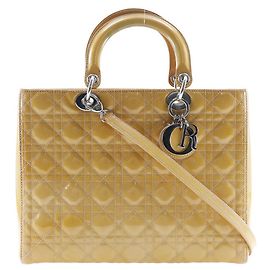 Christian Dior Borsa Lady Dior in pelle verniciata media