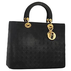 Borsa Canage in nylon nera e oro Christian Dior Auth bs29101