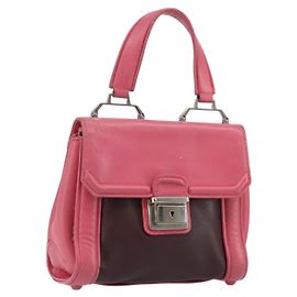 Borsa a mano Miu Miu in pelle 2 in 1 rosa marrone argento autentica bs29468